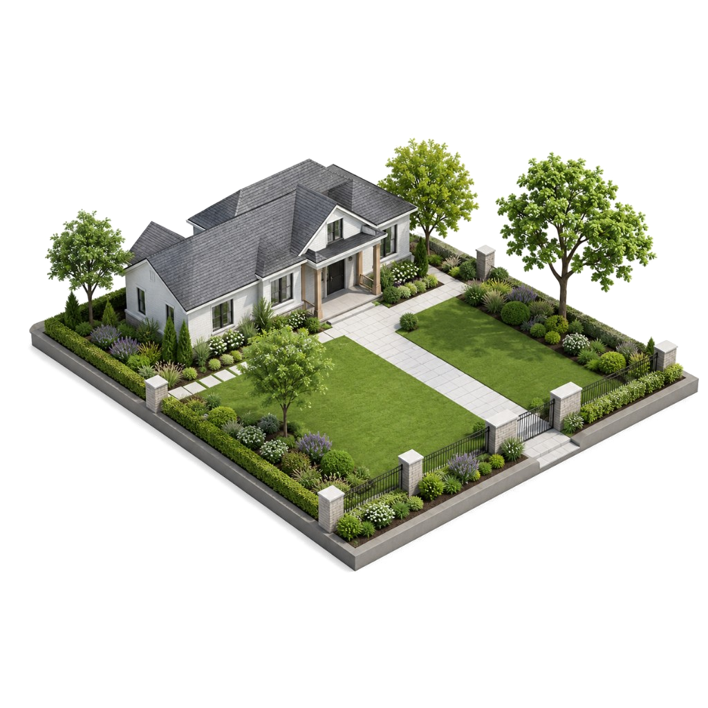 Full yard landscape design
